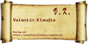 Valentin Klaudia névjegykártya