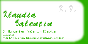 klaudia valentin business card